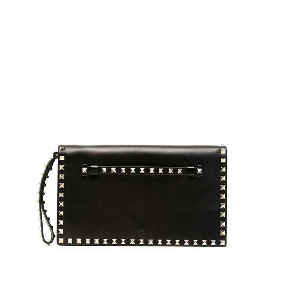 Valentino Handbags - Valentino Rockstud Leather Clutch Bag